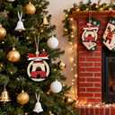 2 x 2Pcs 2025 Funny Christmas Ornament - Hilarious Santa Gag Gift with Bells, White Elephant Gifts for Adults, Secret Santa Gift Exchange, Funny Christmas Tree Decorations for Holiday