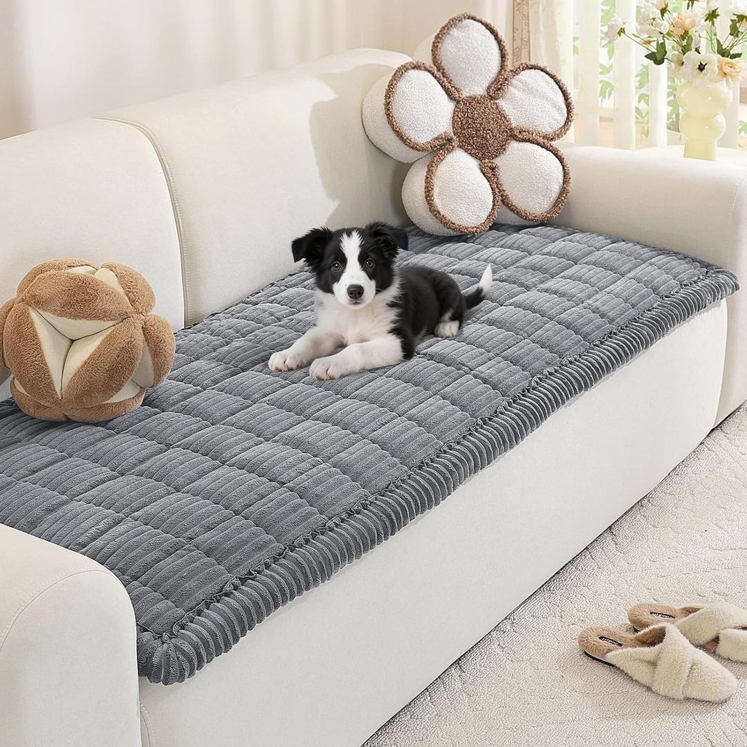 Royhom Couch Cover for Dogs Washable, Soft Thick Pet Couch Covers for Sofa, Pawcart Couch Protector Pet Friendly, Furniture Covers Dog Mat for Couches and Sofas(Blue-Grey, 27.6 x 47.2 Inch)