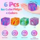 6 Pcs Stress Cube Bulk Ice Cube Stress Ball 1.4 Inch Slow Rising Anxiety Relief Squeeze Sensory Ball for Party Favors Prizes Goodie Bag Stuffers