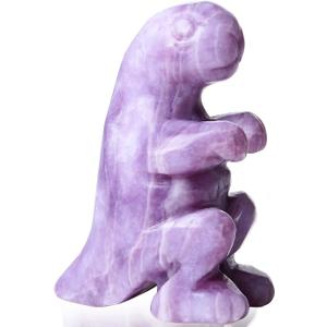 DUQGUHO Dinosaur Gift Decor Lepidolite Crystals Statue Cute Figurines Collectible Decorations Gift for Women Men Christmas Home Desk Decor 1PC (04 Amethyst-purple)