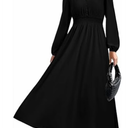 PRETTY GARDEN Black Dress for Women with Sleeves, L