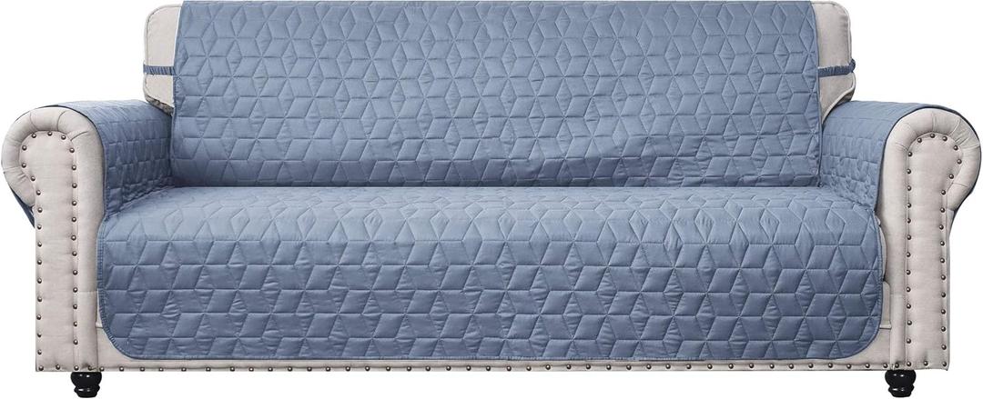 Ameritex Couch Sofa Slipcover 100% Waterproof Nonslip Quilted Furniture Protector Slipcover for Dogs, Children, Pets Sofa Slipcover Machine Washable (Stone Blue, 78'')