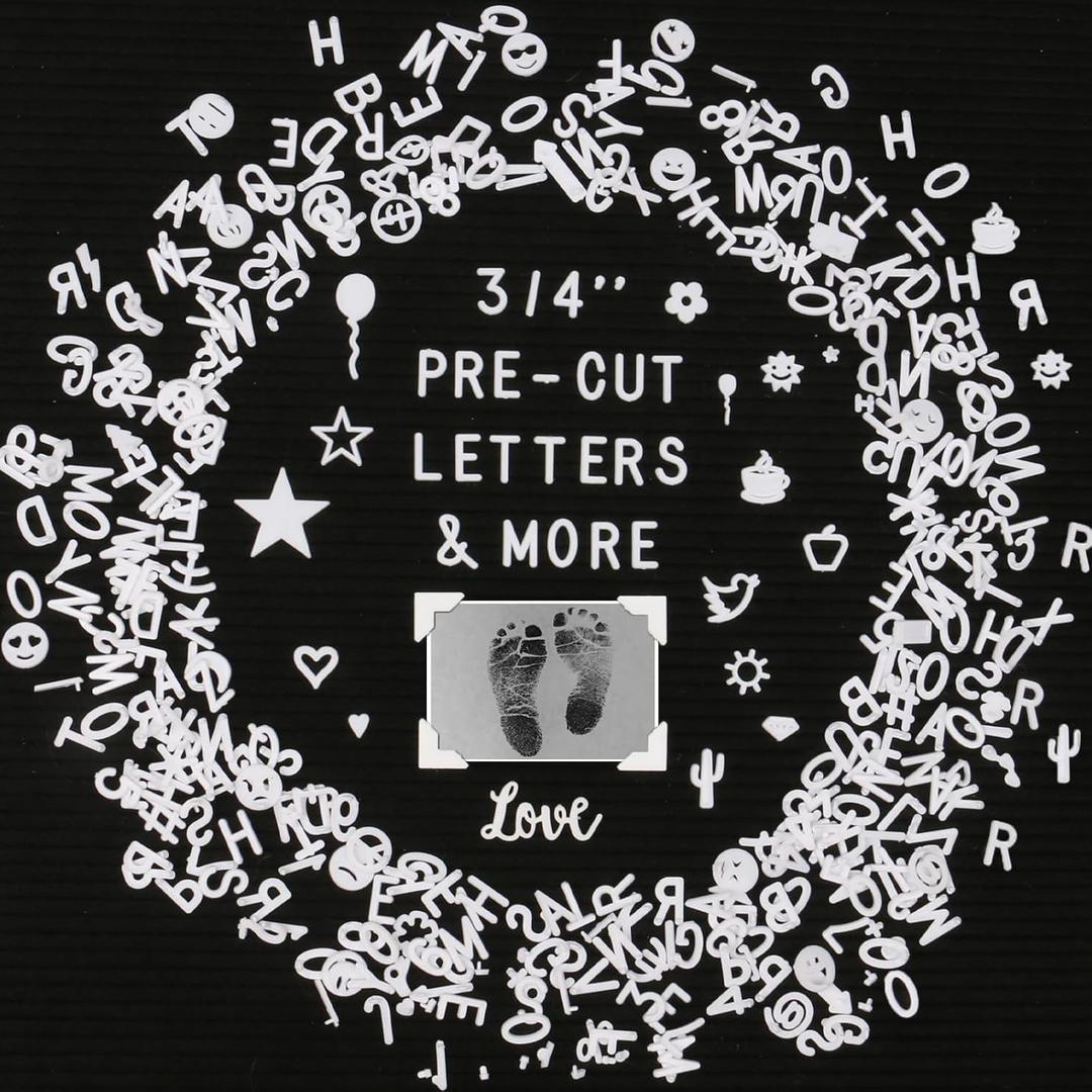 Letters for Letter Board Letters Only, 3/4 inch White Message Board Letters for Felt Letter Board Signs (398 pcs), 0.75 Pre Cut Plastic Letterboard Letters Numbers Symbols for Changeable Menu Board