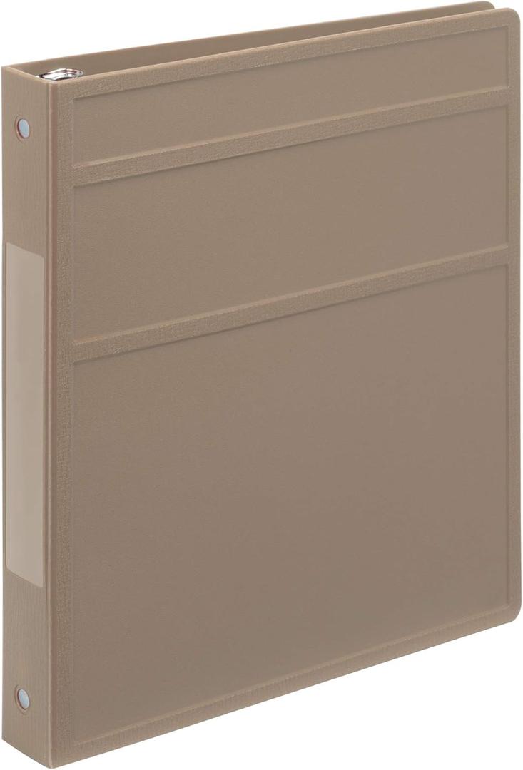 Carstens 1-Inch Heavy Duty 3-Ring Binder - Side Opening, Sand, Durable Plastic, Precision No-Gap Rings, Waterproof Cover, No Pockets, Holds 125 US Letter Sheets, BPA-Free, Made in USA (8717-3R) (Individual, Taupe)