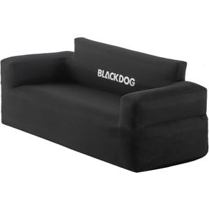 BLACKDOG 2-Person Inflatable Camping Sofa with Built-in Rechargeable Pump, 660lbs Heavy Duty Air Couch, Portable 300D Oxford Fabric Blow Up Loveseat for Outdoors, Backyard, Beach & Indoor Lounge, Full