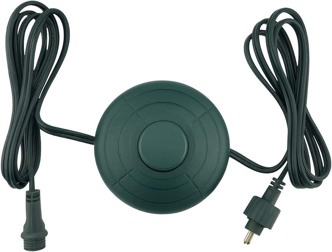Power Cord 6Ft with On/Off Foot Switch for Christmas Tree Lights Raintight 1/2inch Plug Compatible Replacement for TS-8W29V, TS-13W29V, TS-17W29V, TS-18WL29V, TS-26WL29V, TS-48W29V - NO Lights Mode