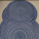 Braided Round Placemats Set of 6,Woven Washable Non-Slip Table Mats for Kitchen Dining, 14.5 Inch, Heat Resistant - Natural Fabric Indoor Outdoor Place Mats