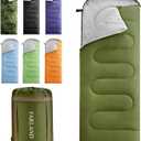 FARLAND Sleeping Bags 30 for Adults Teens Kids with Compression Sack Portable and Lightweight for 3-4 Season Camping, Hiking,Waterproof, Backpacking and Outdoors (Medium(87"x 29.5"), Army green (R Zip))