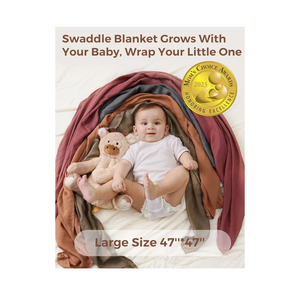 Momcozy Muslin Swaddle Blankets for Baby Boys and Girls, 4-Pack Breathable and Skin-Friendly Receiving Blanket Wrap, Baby Essentials, Registry & Gift, 47 x 47 inches