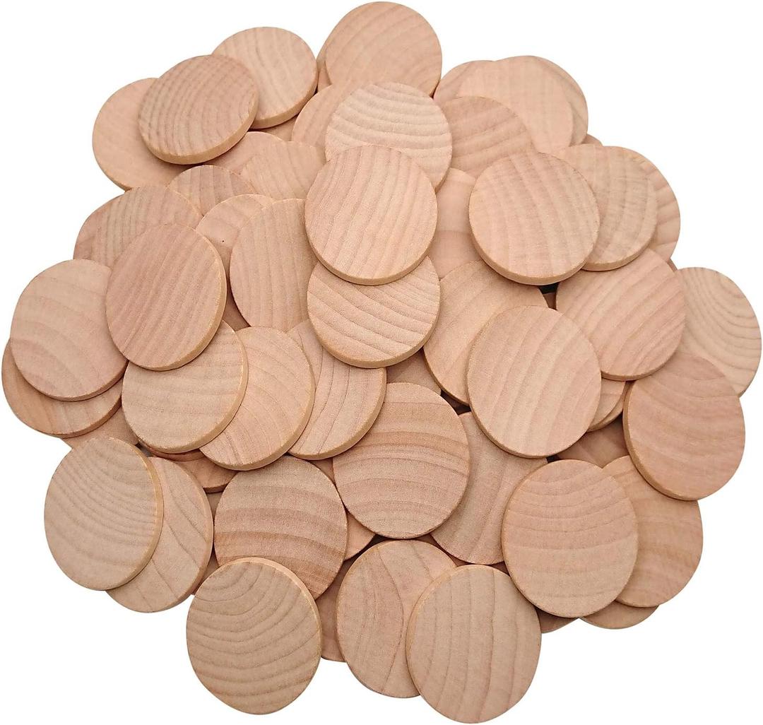 2 Inch Natural Wood Slices Unfinished Round Wood Coins for DIY Arts & Crafts Projects, 60 per Pack