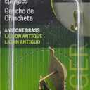 2 x The Hillman Group 122212 Antique Push Pin Hanger Brass Plated, 3-Pack