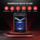 Portable Bluetooth PA Speaker System - 1200W Rechargeable Outdoor Bluetooth Speaker Portable PA System w/ 15” Subwoofer 1” Tweeter, Recording Function Mic in Party Lights USB/SD Radio