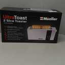 Mueller UltraToast Full Stainless Steel Toaster 2 Slice, Long Extra-Wide Slots with Removable Tray, Cancel/Defrost/Reheat Functions, 6 Browning Levels with LED Display, Housewarming Gifts New Home