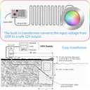 60W 10 Inch LED Pool Light for Inground Pool, Color Changing Underwater Light with APP/Remote/Controller, 12V Safe Low Voltage, IP68 Waterproof, Fits 10" Wet Niches, 50FT Cord