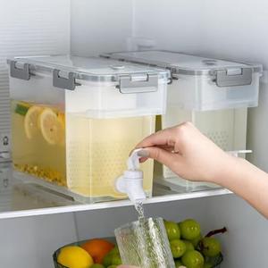 Amazon.com: Cold Kettle with Faucet, 2 Pack-6L/1.5 gallon Refrigerator Juice Water Pitcher, Home Plastic Beverage Dispenser, Filter Drink Container for Home, Kitchen, Camping, Party: Home & Kitchen