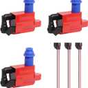 ENA Set of 3 Red Ignition Coil and 3 Connector Compatible with Lexus Toyota GS300 IS300 SC300 Supra 3.0L Replacement for E592 5C1189 E758 52-1581 IC294 88921376 90919-02216