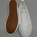 XRH Women's White Slip On Sneakers,Non Slip Women Fashion Work Shoes,Low top Casual ShoesWhite,US9
