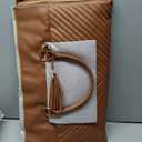 Trendy Vegan Leather Shoulder Purses, Clutch Wallet with Wristlet Strap,Small tassel Crossbody Bags for Women