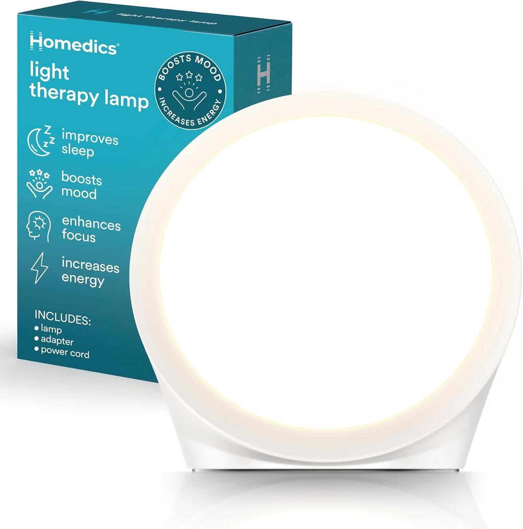 Homedics Light Therapy Lamp, Sun Lamp,10,000 Lux, UV-Free