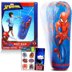 Marvel Spiderman Bop Bag Set - 1 Pc Bundle with Superhero Punching Bag for Kids | Spiderman Bop Bag with Spiderman Stickers and More (Marvel Toys and Games)