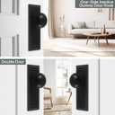 2 Pack One-Sided Black Dummy Door Knobs Interior, Vintage Long Plate Dummy Door Knobs in Matte Black