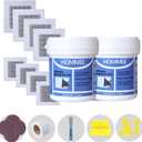 Drywall Repair Kit,Drywall Hole Patch Repair Kit to Fix Wall Surface Holes and Creak Damage with White Repair Putty 17OZ,8PCS Aluminum Repair Patchs,Scraper,Sanding Pad Fill Quick and Easy Solution (19-in-1 SET (2 Cans of Spackle))