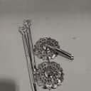 PATIKIL 2 Pcs Hollow Round Pen Metal Ballpoint Pens Set with Diamond Crystal Pen, 1mm Black Ink Pens for Business Office Wedding Guest Signature, Silver