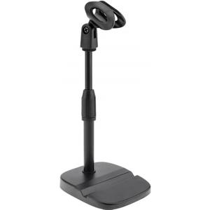 RTNLIT Desktop Mic Stand with Phone Holder, Adjustable Desk Mic Stand with Mic Clip Compatible with Max 1.7 inch Diameter Microphone, Weighted Base, 5/8" to 3/8" Screw Adapter, Height 9.8" to 13.4"