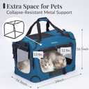 Extra Large Cat Carrier for 2 Cats, Collapsible Soft Sided Pet XL Crate for Large Mudium Big Cat 20lbs+, Car Travel Portable Bag for Long Trips Ride 24"x16.5"x16.5"