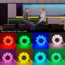 RGB LED Strip Lights for Bedroom, 8ft Color Changing LED Light Strip with Remote Control and PU Coating for Home Decor, Kitchen, Dorm Room, Party, Festival, ETL Listed