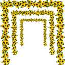 Uieke 3 Pack 7.5ft/Pcs Artificial Sunflower Garland Hanging Sunflower Vines with Green Leaves,Silk Flowers for Home Room Kitchen Garden Wedding Arch Bridal Baby Shower Party Outdoor Decor Medium