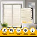LazBlinds Cordless 1" Vinyl Mini Blinds for Indoor Windows - Light Filtering Horizontal Window Blinds & Shades, 34" W x 64" H, Beige