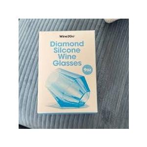 Wine2Go Diamond Silicone Wine Glasses 9oz
