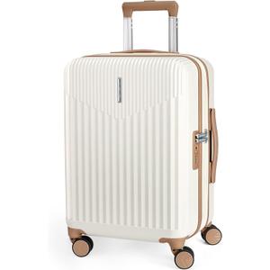 BAGSMART Carry On Luggage 22x14x9 Airline Approved with Spinner Wheels,100% PC Hardside Expandable Luggage with TSA Lock for Trips, 20 Inch Rolling Suitcases for Men Women,Beige