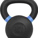 Yes4All Powder Coated Kettlebell, Cast Iron Core Kettlebells with Non-Slip Handle & Flat Bottom for Conditioning, Heavy Duty for Strength Training, 9lb to 71lb - Single