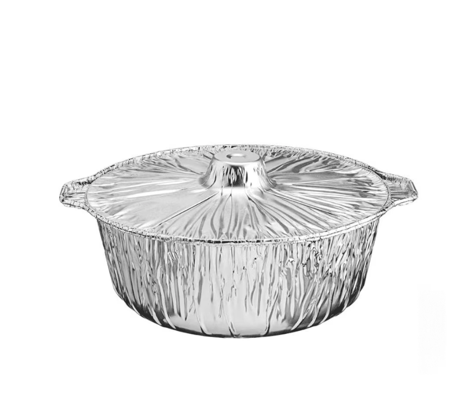 Disposable Aluminum Pot with Lid Small Foil Cookware, 24pieces