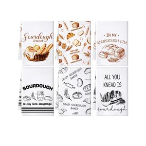 Hahafelt 6 Pcs Funny Sourdough Baking Kitchen Towels Gifts for Sourdough Bakers Decorative Hand Dish Towels for Baking Lover Gifts Women Men Chef Tea Cloths Kitchen Decor 24 x 16''