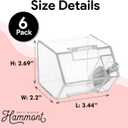 Hammont Candy Box Shaped Acrylic Candy Boxes - 6 Pack - 3.44"x2.69"x2.2" - Perfect for Weddings, Birthdays, Party Favors and Gifts | Designer Cute Clear Lucite Plastic Treat Containers