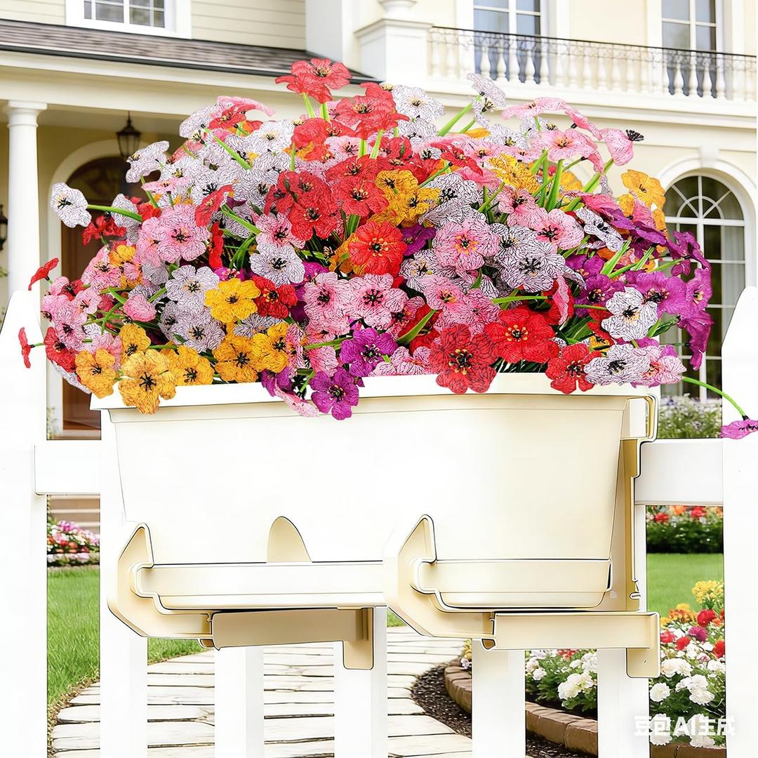 20 Bundles Artificial Flowers Fake Plants for Outdoors Decor