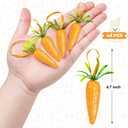 CLESDF Easter Carrot Hanging Ornaments, 48Pcs Premium Foam Glitter Artificial Carrots for Easter Tree Decoration