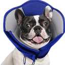 AOFITEE Dog Cone - Soft Cones Dog After Surgery, Comfy Cones for Dogs to Stop Licking, Adjustable Small Dogs Cone Collar for Wound Healing, Elizabethan Pet E-Collar, Blue Small (Blue, S)