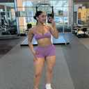 TRYTO Impact Strappy Bra Backless Halter Sports Yoga Top Women Workout Fitness Gym Outdoor Front Motion Scrunch Tops Grape, X-Large