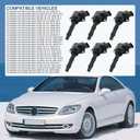 DICMIC Set of 6 Ignition Coil Pack Compatible with Mercedes Benz E350 GLK350 ML350 ML450 R350 S400 C230 C280 C300 C350 CLK350 SLK280 SLK300 SLK350 V6 3.0L 3.5L Replace# UF535, UF585, C1691, 5C1748