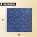 Lucky Brand Plush 90"x90" Oversized Throw Blanket, Bandanna Navy Blue Designer Bed Blanket