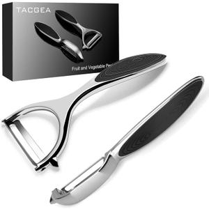 TACGEA Vegetable Peeler for Kitchen, Potato Peelers for Fruit Straight Blade, Durable Non-Slip Handle, Set of 2