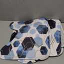 4Pcs Blue Bathroom Set Geometric Shower Curtain Set Modern Art Shower Curtain for Bathroom with 12 Hooks, Bathroom Carpet Bath Mat and Toilet Rugs