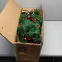 Best Choice Products Set of 2 24.5in Outdoor Pathway Christmas Trees, Battery Operated Pre-Lit Holiday Décor w/LED Lights, Red Berries, Pine Cones