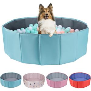 Dog Ball Pit, Foldable Ball Pit for Dog, Balls Pit for Dogs, Balls Pit for All Types of Dogs, Suitable for Indoor and Outdoor Activities (47.24inches in Diameter,No Ball Included,Blue) (X-Large)