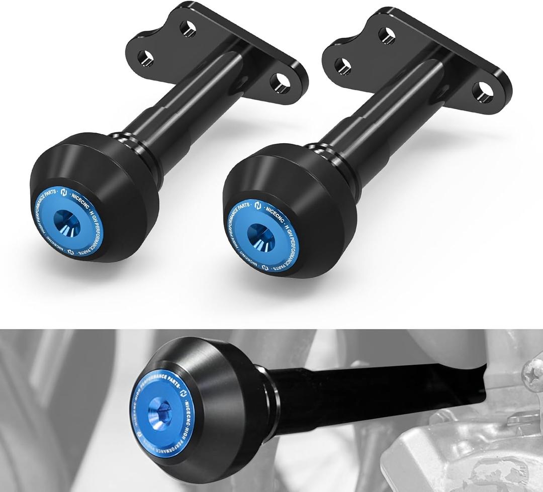 NICECNC Blue Aluminum Frame Sliders Frame Guards Compatible with Suzuki DRZ400S DRZ400SM 2000 2001 2002 2003 2004 2005 2006 2007-2020 2021 2022 2023 2024 See Fitment