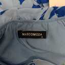 MASCOMODA Womens V Neck Floral Long Sleeve Tops 2025 Summer Casual Loose Puff Sleeve Chiffon Boho Work Blouse Dressy T Shirts (Medium, Light Blue Blue Flower)